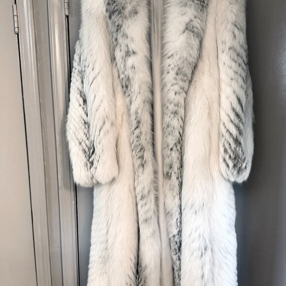 Full Length Genuine Fox Fur Coat Size 10 (8 - 13)  Arctic Golden Isle Fox - Picture 9 of 15
